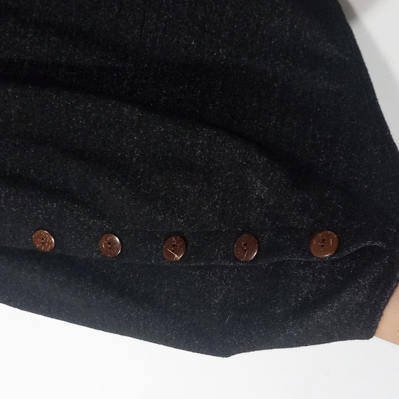 🍂 Star Vixen: black elbow-sleeve buttons down the asymmetrical size 2x - Picture 3 of 6